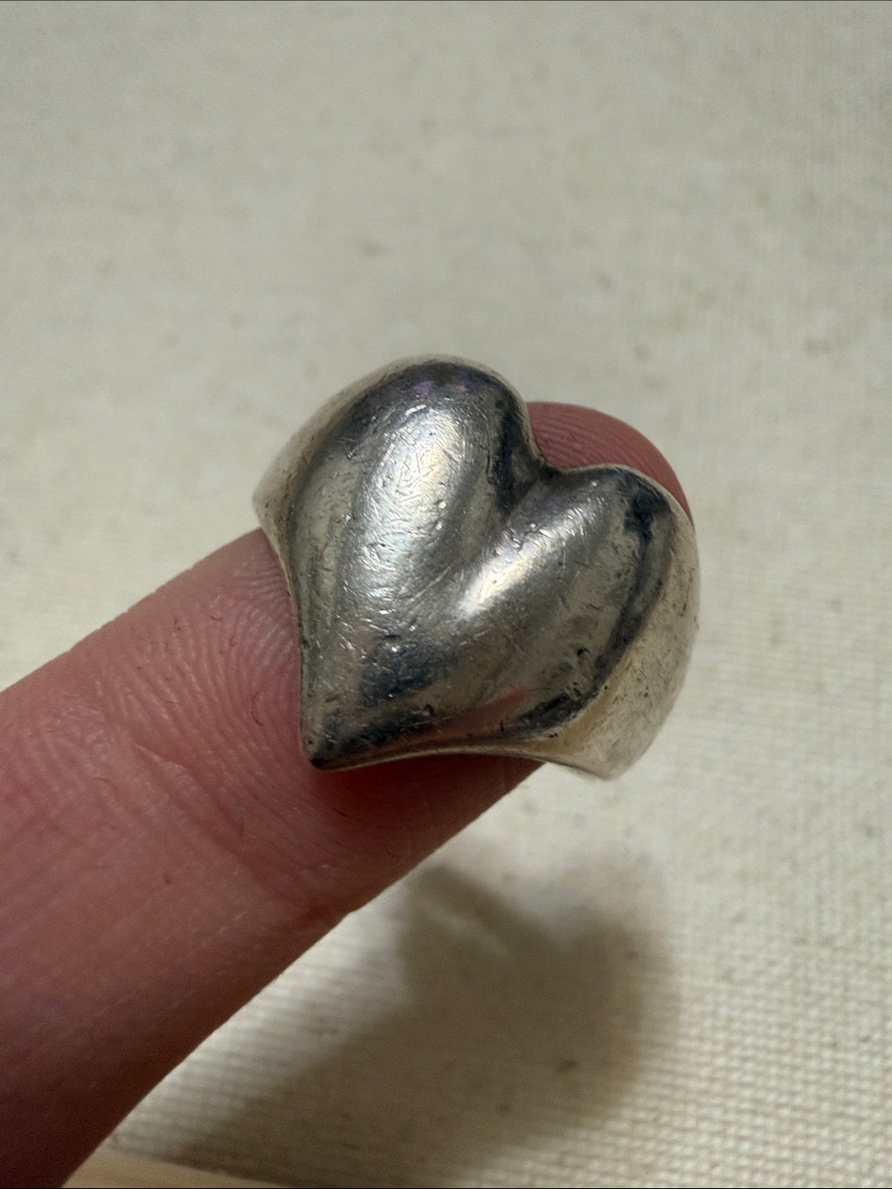 Sterling Silver 925 Heart Dome Ring size 7.25 - Picture 13 of 13